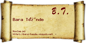 Bara Tünde névjegykártya