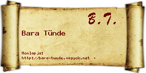 Bara Tünde névjegykártya
